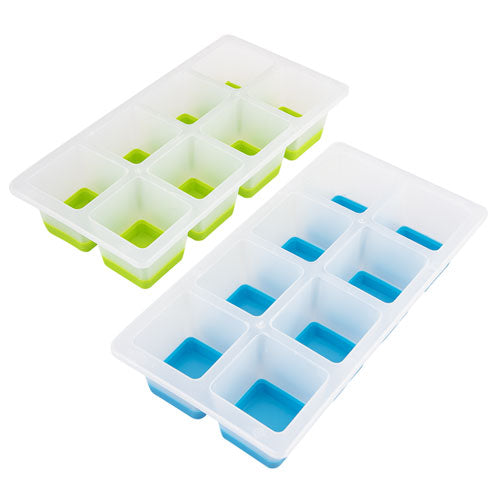 Appetito Easy Release 8-Cube Square Ice Tray 2pc (Blue/Lime)