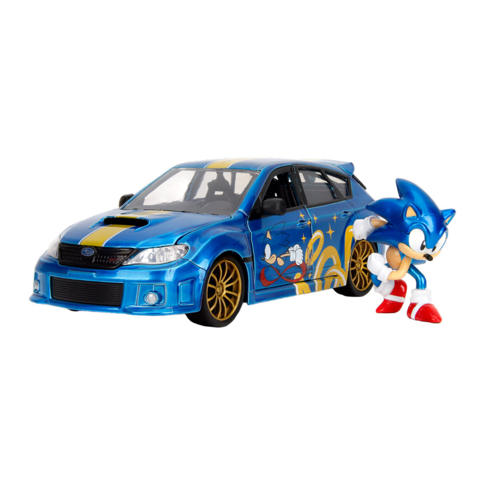 Sonic Subaru STI with Sonic Figure 1:24 Scale Vehicle