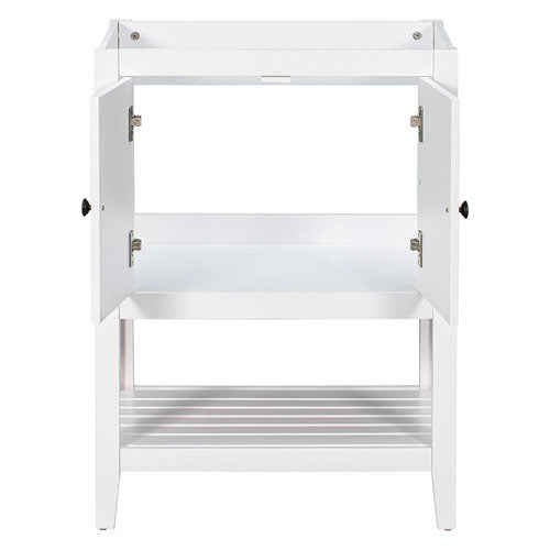 Bathroom Vanity Base with Doors & Open Shelf (White)