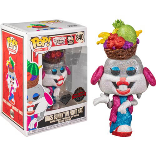 Looney Tunes Bugs Fruit Hat Diamond Glitter US Pop! Vinyl