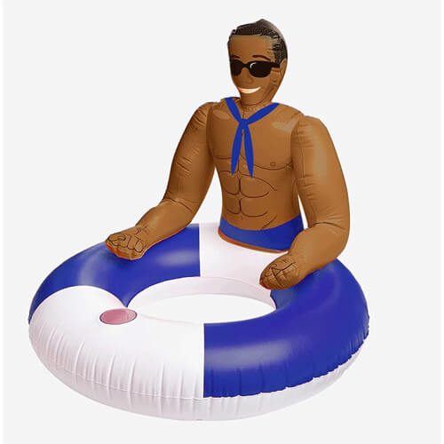 Drinking Buddies Inflatable Hunk Pool Ring