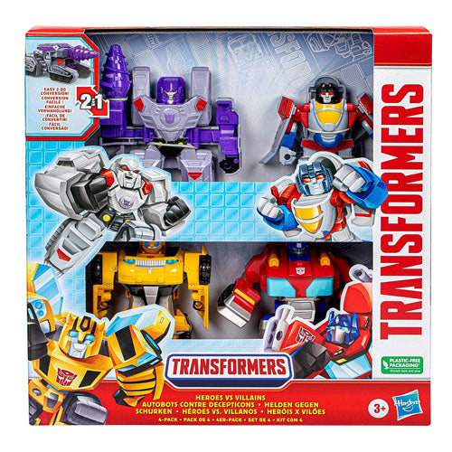 Transformers Heroes vs Villains Figure Set (Pack of 4)