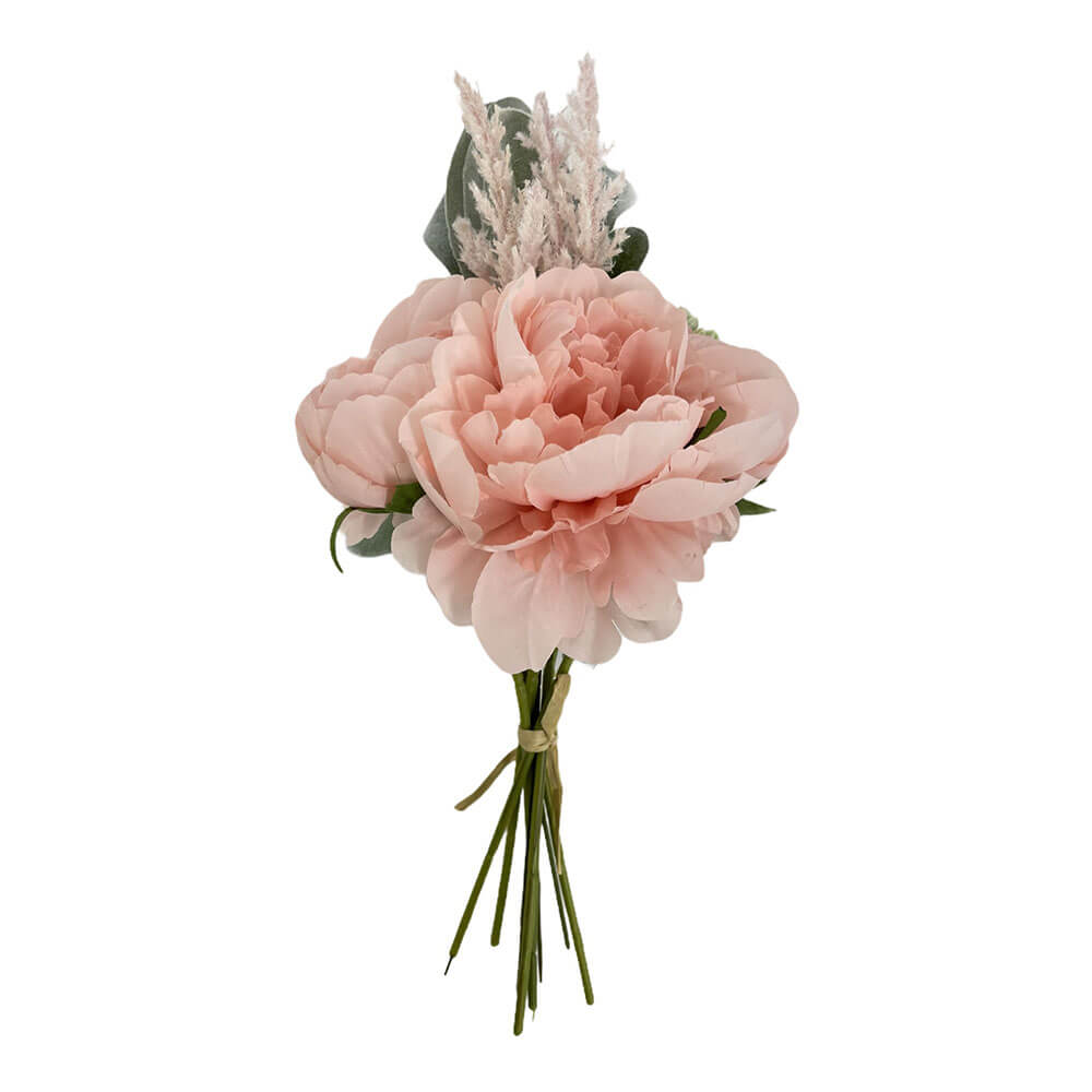 5 Head Peony and Chrysanthemum w/ Astilbe Spray Bouquet 38cm