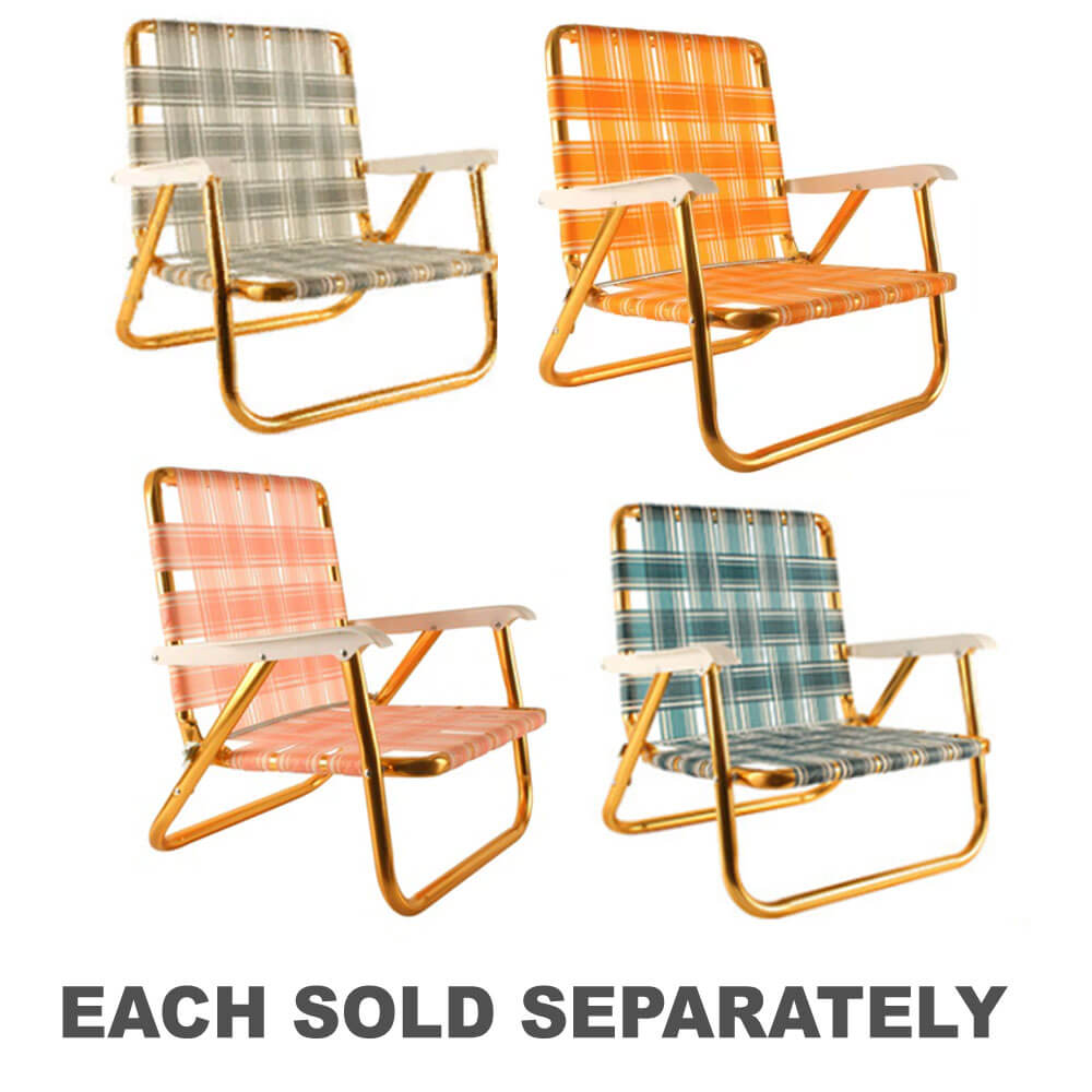 Retro Picnic Chair with Gold Frame (56x56.5x49cm)