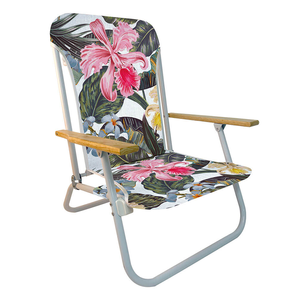 Beach Chair with Wooden Arms (74x68x60cm)