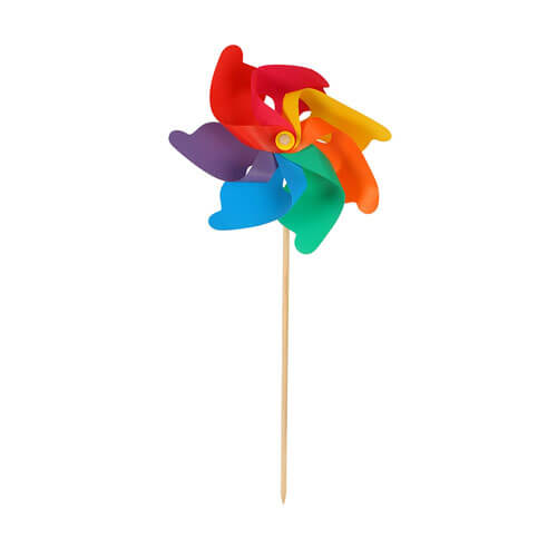 Colourful Spin Windmill on Stick