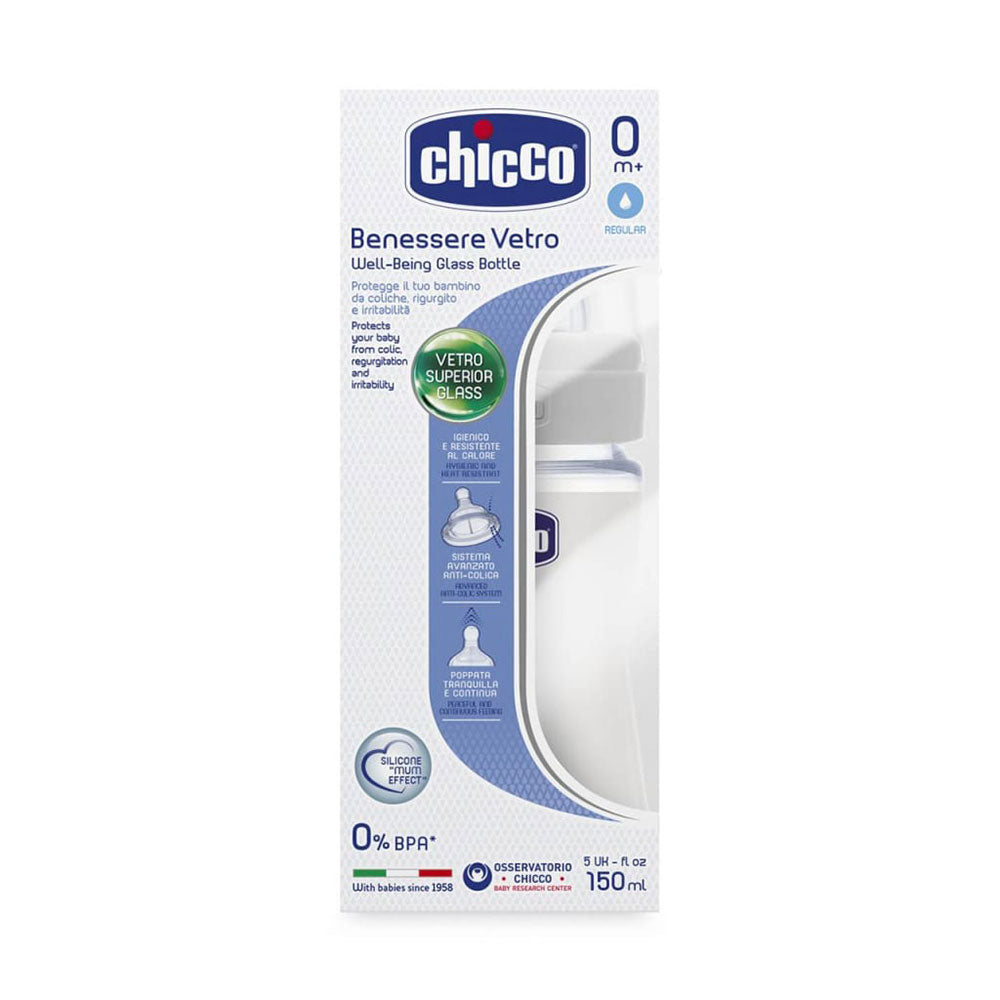 Chicco Well-Being Glass Bottle 0m+ 150mL