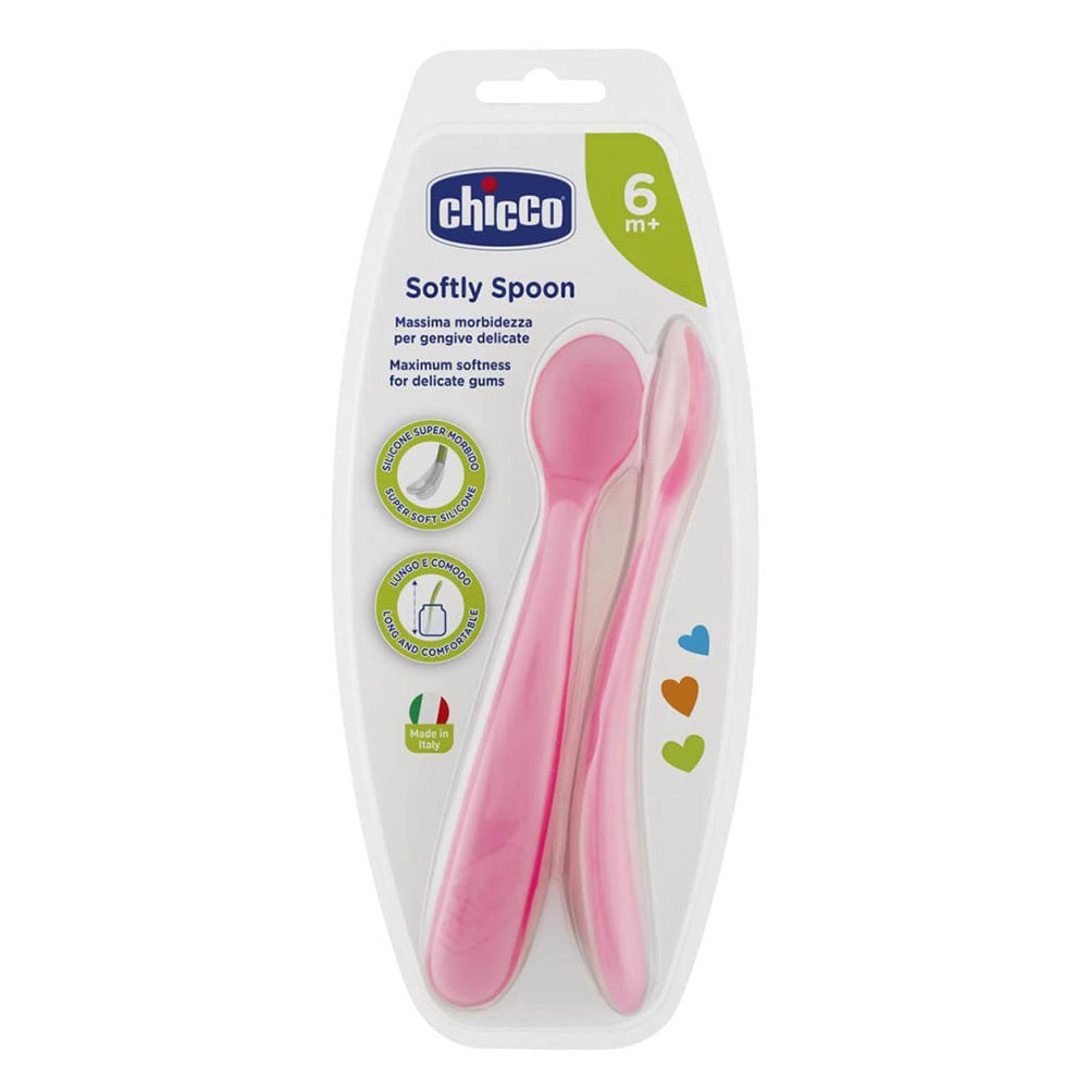 Chicco Soft Silicone Spoon 6m+ 2pk