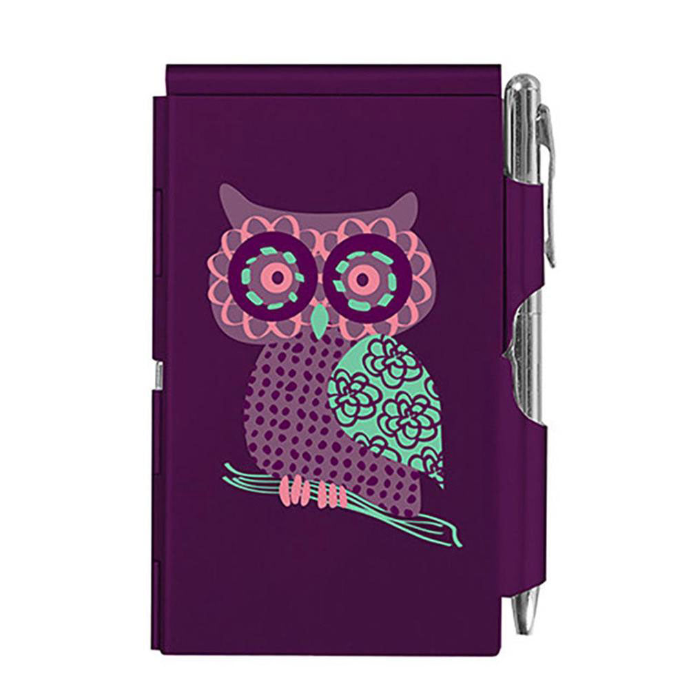Troika Owl Flip Notes with Ballpen (Purple)
