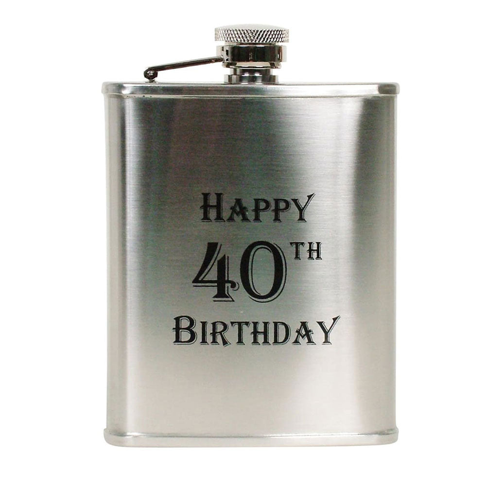 Coyote Happy 40th Birthday Flask 6oz