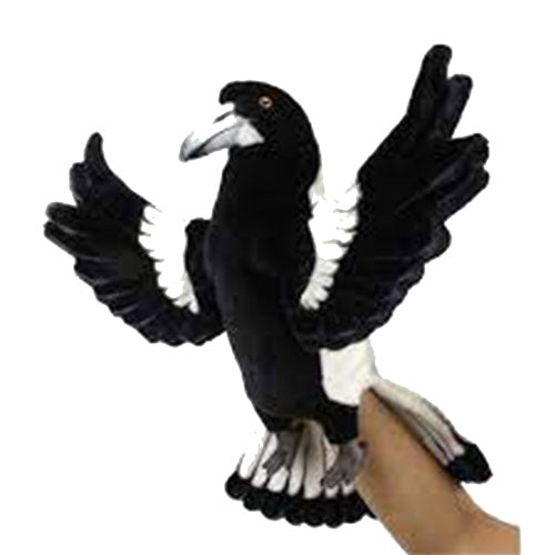 Magpie Bird Hand Puppet 34cm