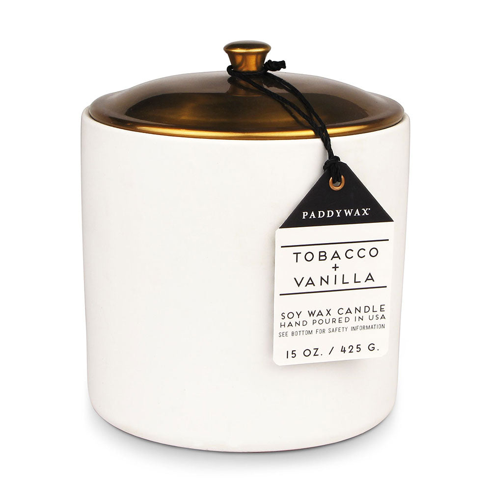 Hygge Tobacco Vanilla Candle in Ceramic (White)