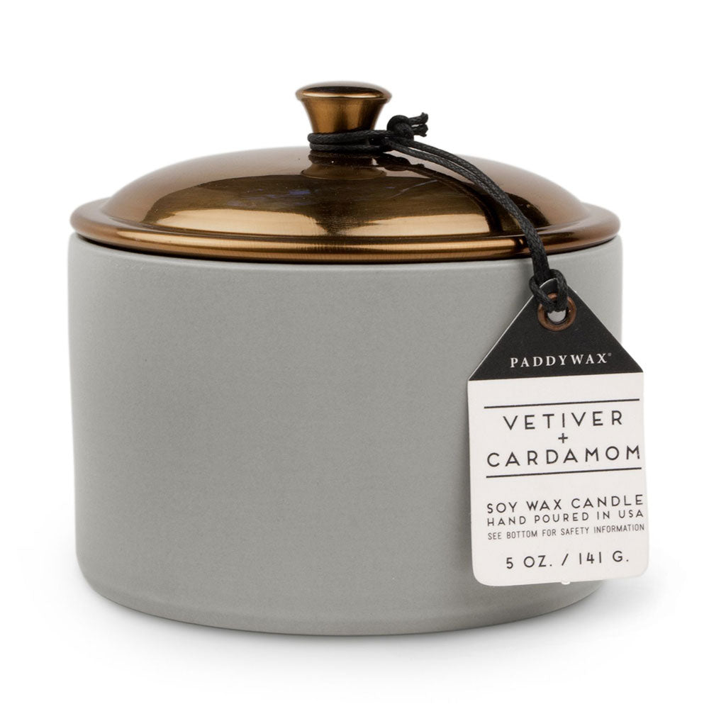 Hygge Vetiver Cardamom Candle in Ceramic (Grey)