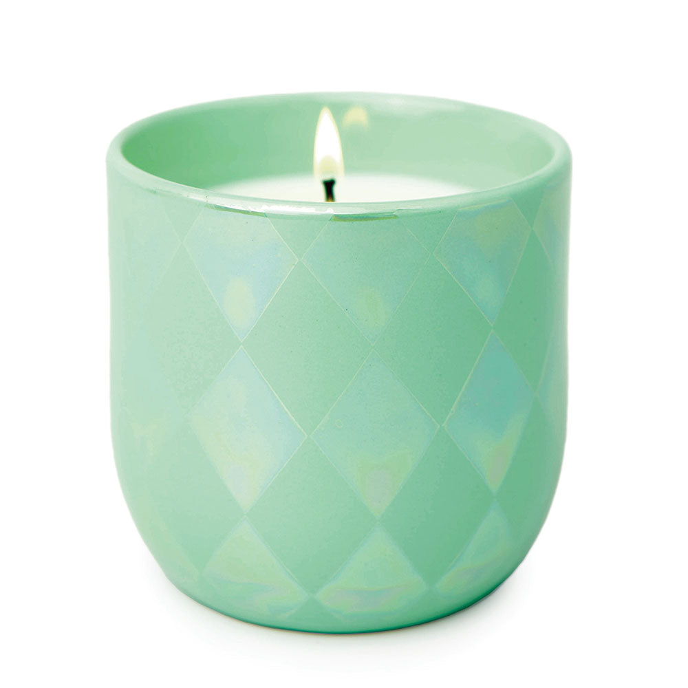 Lustre Matcha & Mint Candle w/ Diamond Pattern 10oz (Jade)