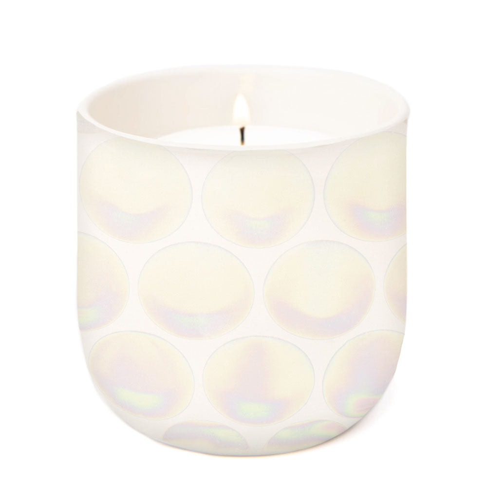 Lustre Tobacco Vanilla Candle with Dot Pattern 10oz (Ivory)