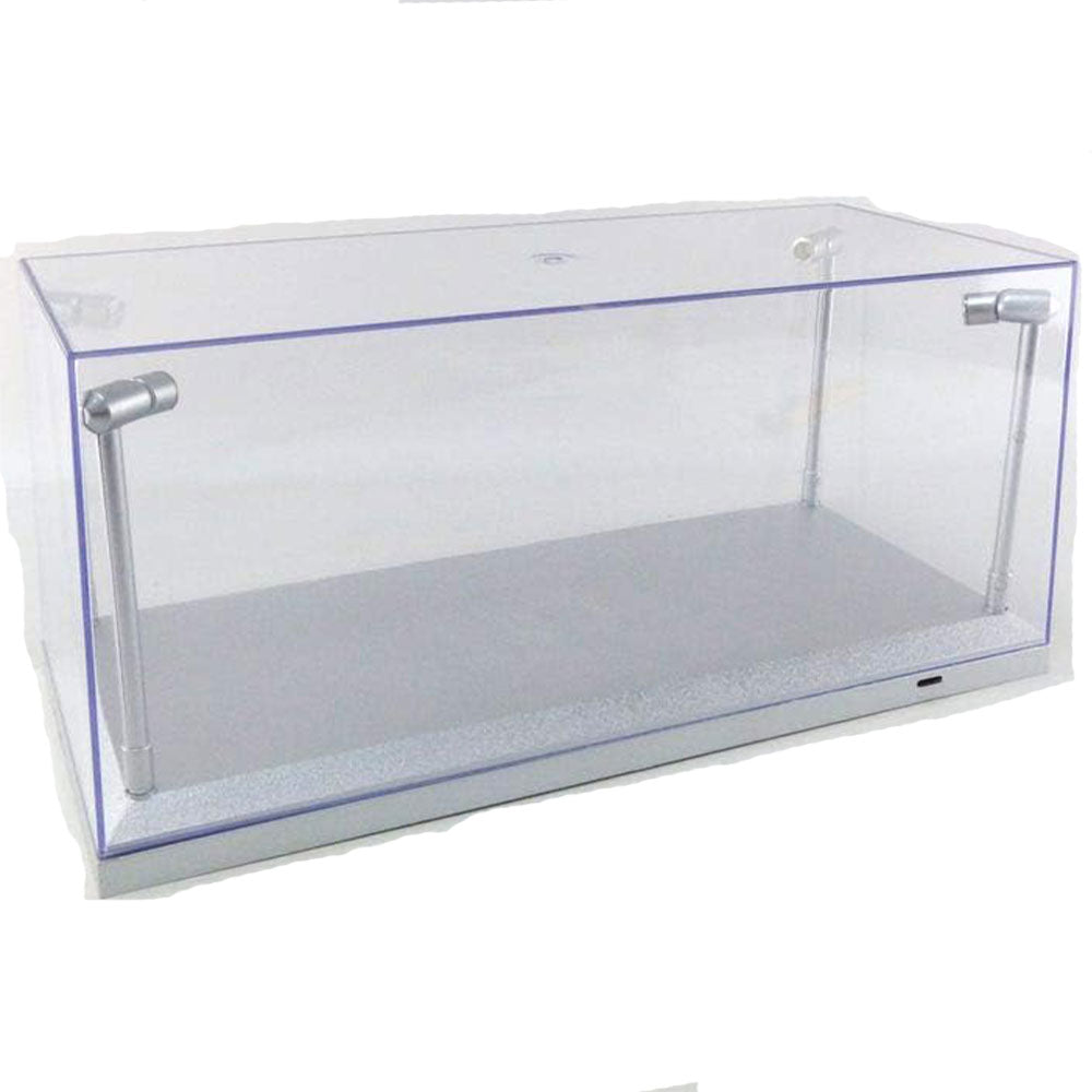 Silver Display Case with LED 1:18 Figure (36x16x16cm)