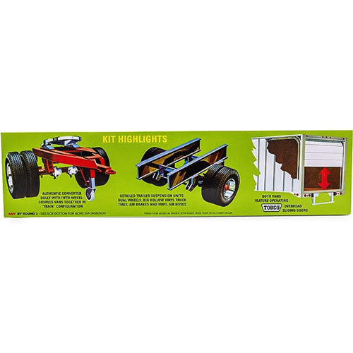 Double Header Tandem Truck Trailers Plastic Kit 1:25 Scale