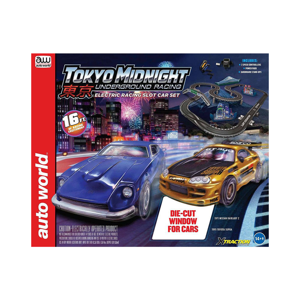 Tokyo Midnight Underground E-Racing Slot Car Set 1/64 Scale