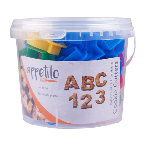 Appetito Alphabet & Number Cookie Cutter (Set of 36)