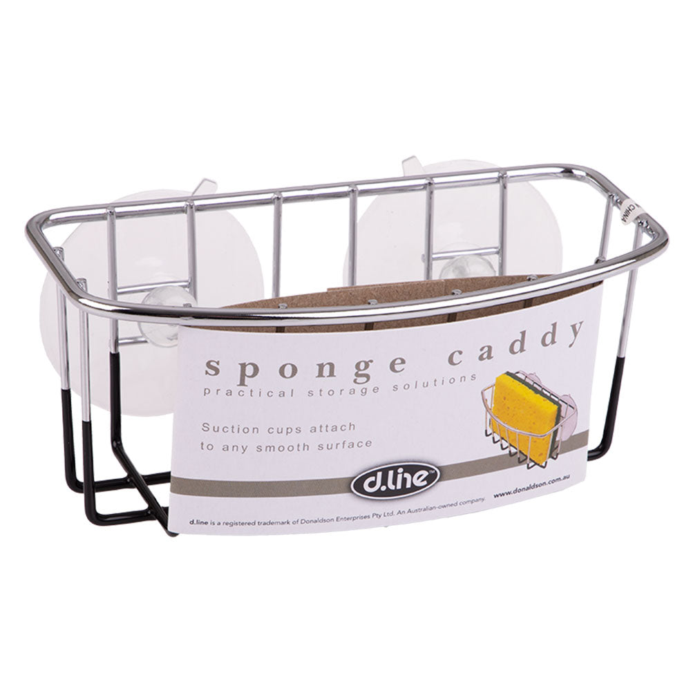 D.Line Sponge Caddy Chrome/PVC with Suction Cups