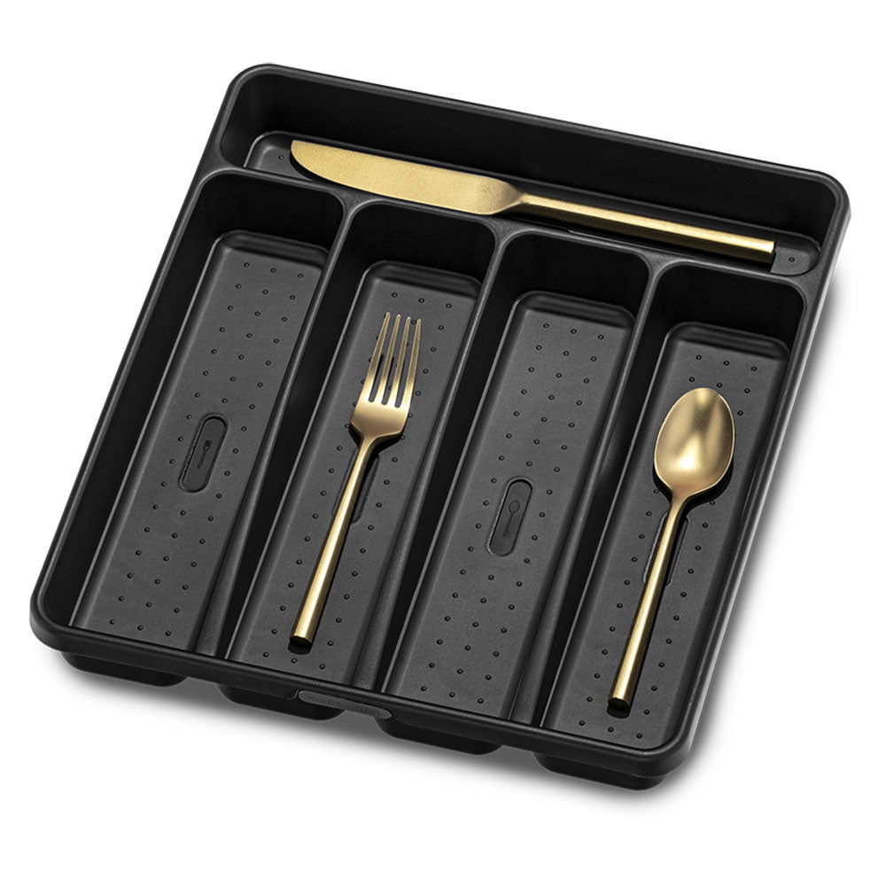 Madesmart 5-Compartment Carbon Cutlery Tray