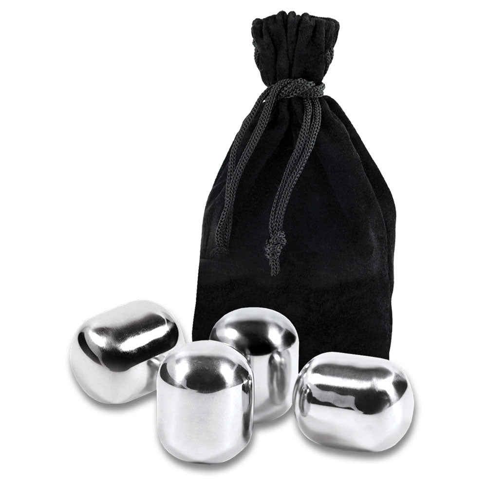 Bartender Stainless Steel Wine Pearls with Bag (Set of 4)