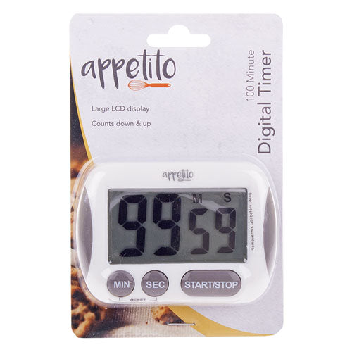 Appetito 100 Minutes Digital Timer with LCD Display (White)