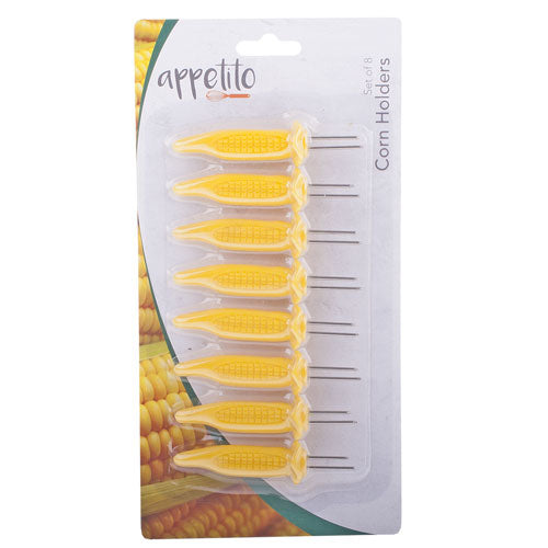 Appetito Corn Holders 8pcs (Yellow)