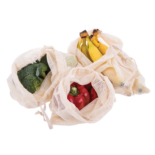 Appetito Cotton Net Produce Bags (Set of 3)
