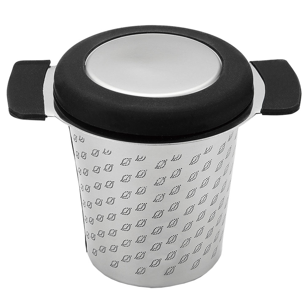 Teaology S/Steel Micromesh Tea Mug Infuser with Lid (Black)