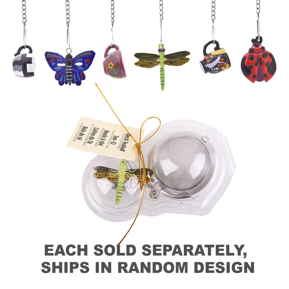 Teaology Mesh Tea Ball with Novelty Bug/Cup Decorations