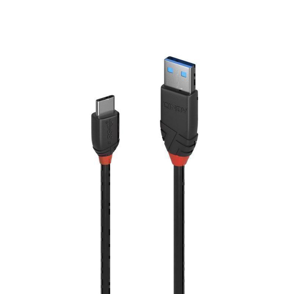 Lindy USB-C 3.1 to USB-A Cable 3A Black Line