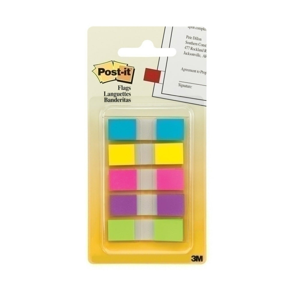 Post-It Five Colours 12x43mm Flags (Box of 6)