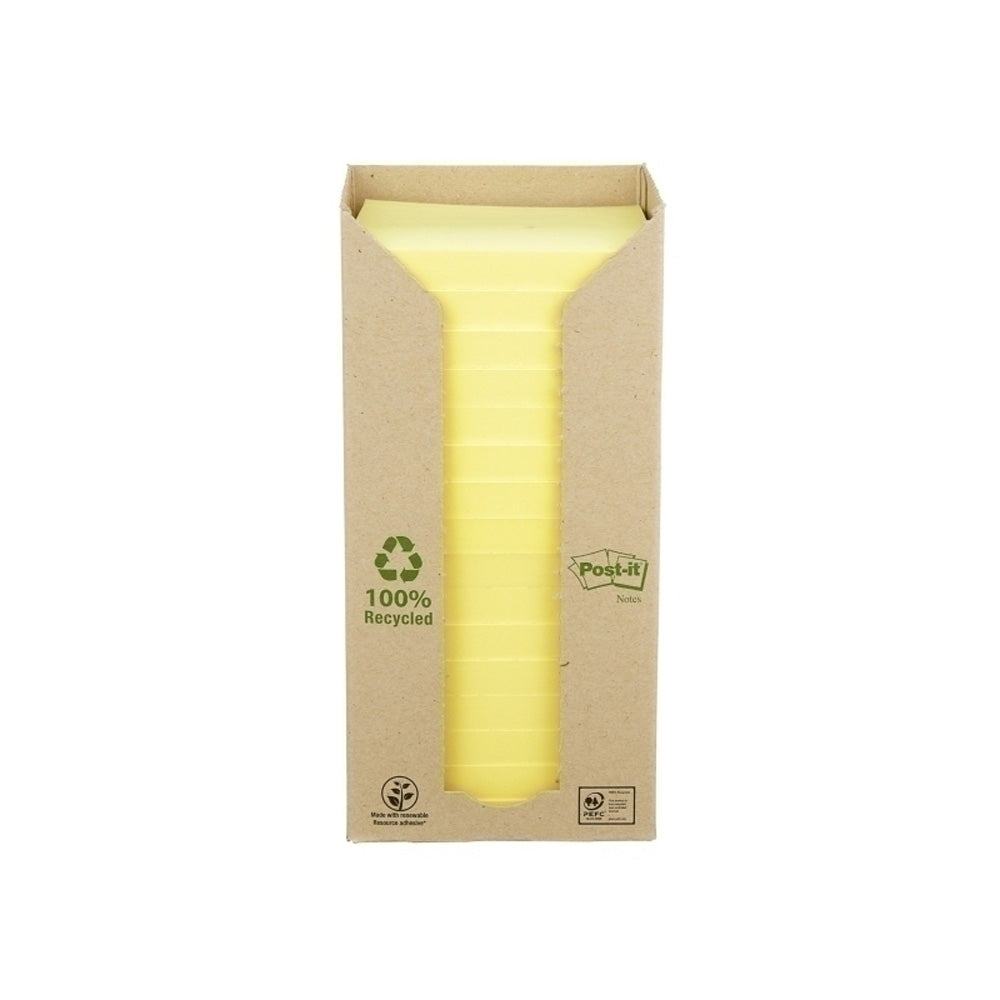 Post-It Recycled Notes Canary Yellow 16pk