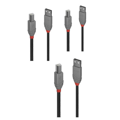 Lindy USB-A 2.0 to USB-B Cable Anthra Line