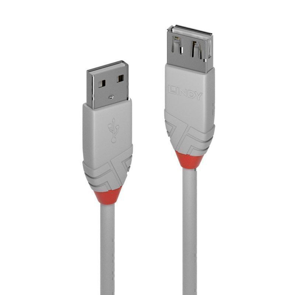 Lindy USB-A 2.0 Extension Cable Anthra Line 2m (Grey)