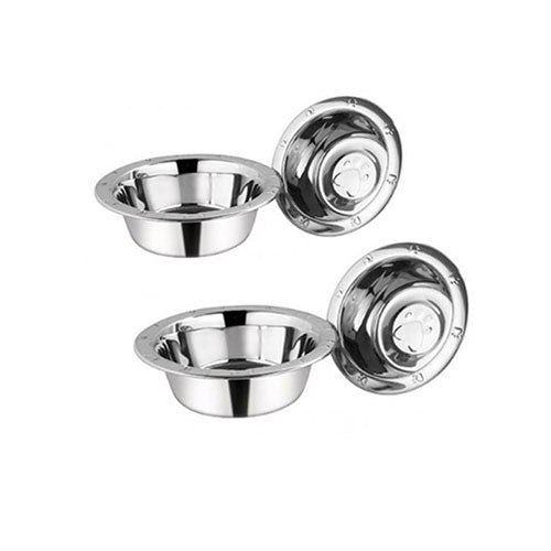 Stainless Steel Paw Print Dog Bowl