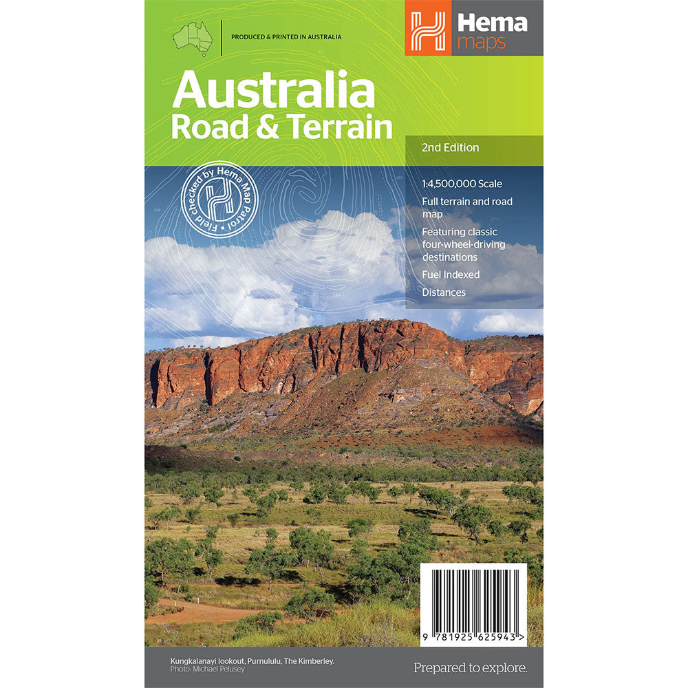 Hema Large Australia Road & Terrain Map