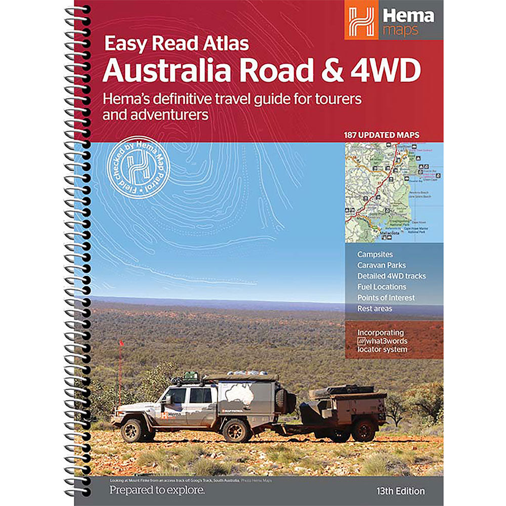 Hema Australia Road & 4WD Easy Read Atlas (Spiral Bound)