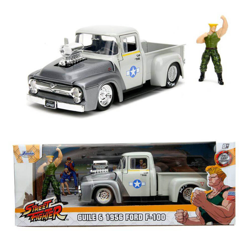 Ford F-100 1:24 w/ Guile Figure Hollywood Rides Diecast