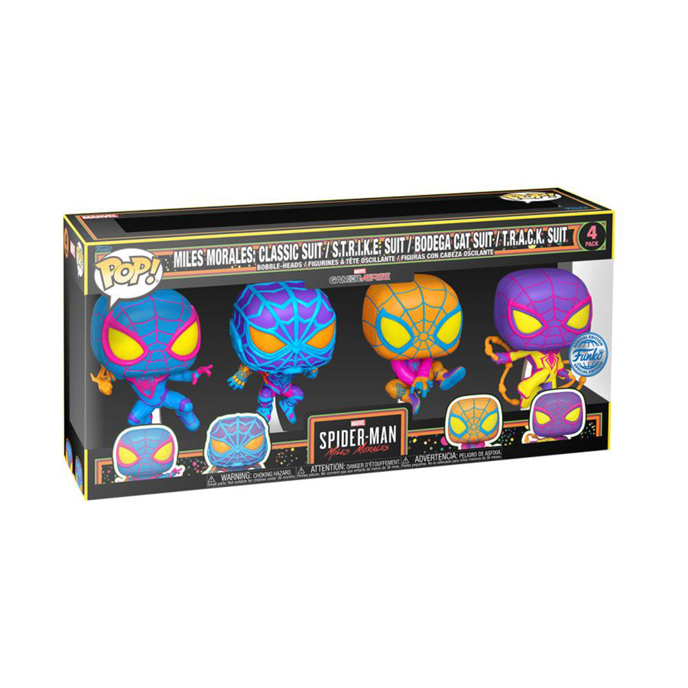 Miles Morales Blacklight US Exclusive Pop! Vinyl 4-Pack