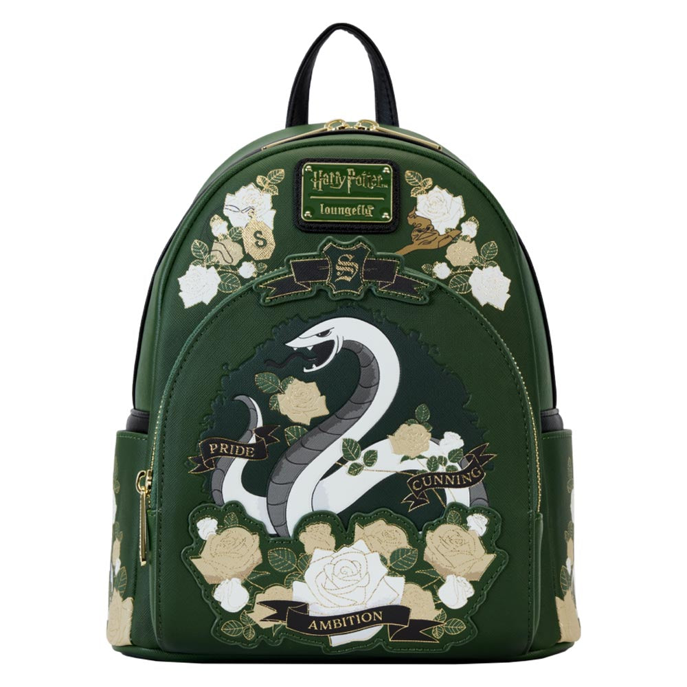 Harry Potter Slytherin House Floral Tattoo Mini Backpack