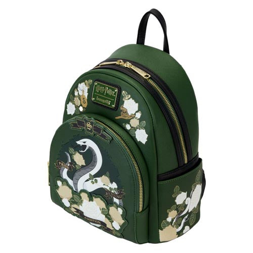 Harry Potter Slytherin House Floral Tattoo Mini Backpack