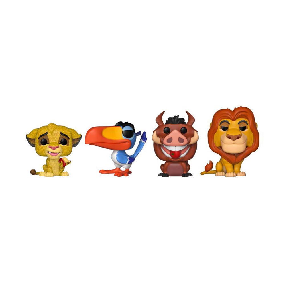 Lion King Simba, Zazi, Pumbaa, Mufasa US Ex Glitter Pop! 4pk
