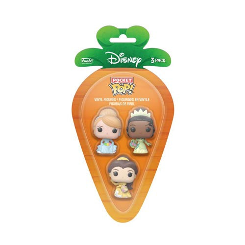 Disney Cinderella, Belle, Tiana Carrot Pocket Pop! 3-Pack