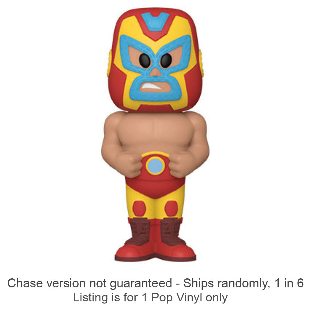 Iron Man Luchadore Vinyl Soda Chase Ships 1 in 6