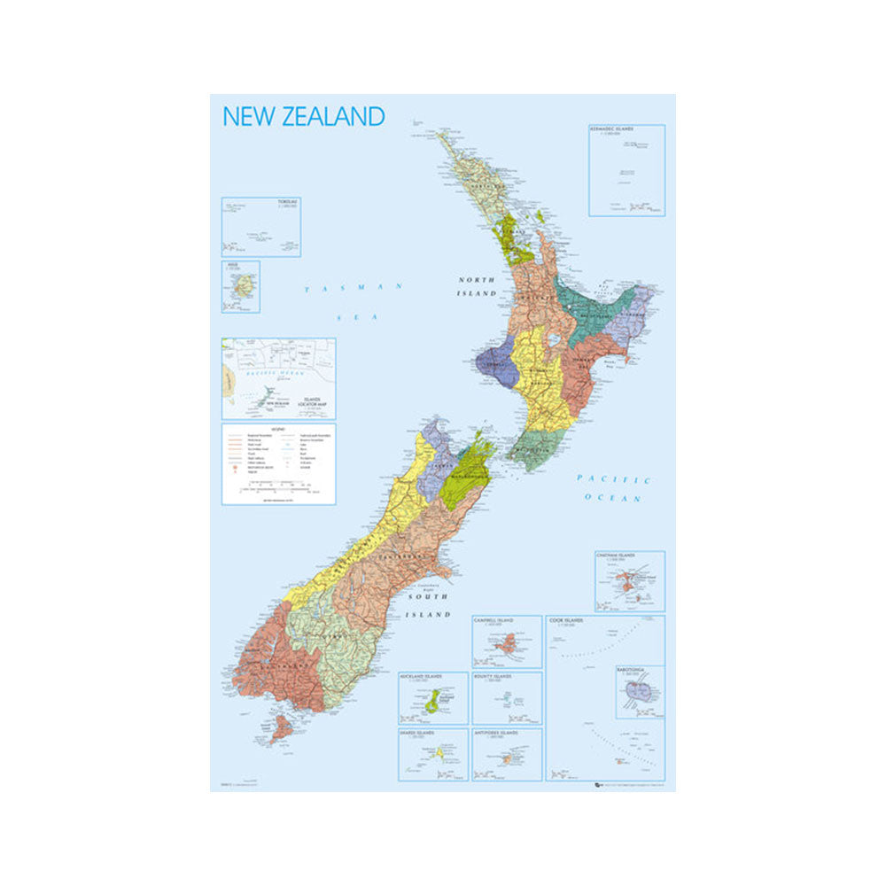New Zealand Map Poster (61x91.5cm)
