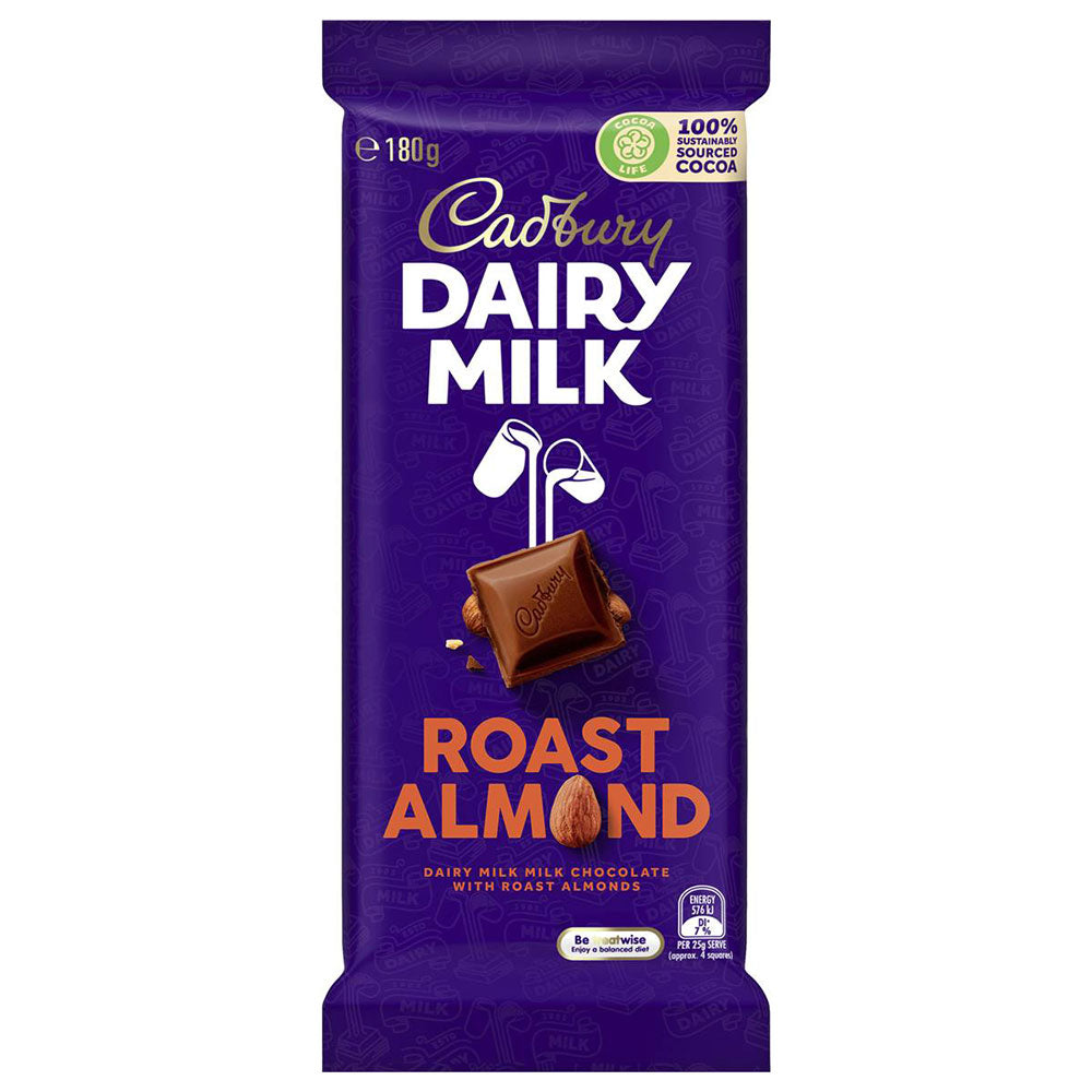 Cadbury Dairy Milk Roast Almond Family Blocks Chocolate 180g