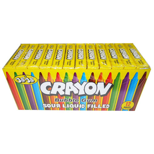 JoJo Crayon Sour Liquid Filled Bubble Gum (12x55g)