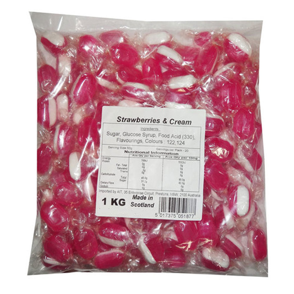 Allseps Bulk Strawberries & Cream 1kg (8 Bags)